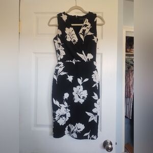 B&W Floral Business Dress